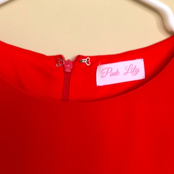 Pink Lily Red Midi Bell Sleeve Dress - Picture 3 of 7